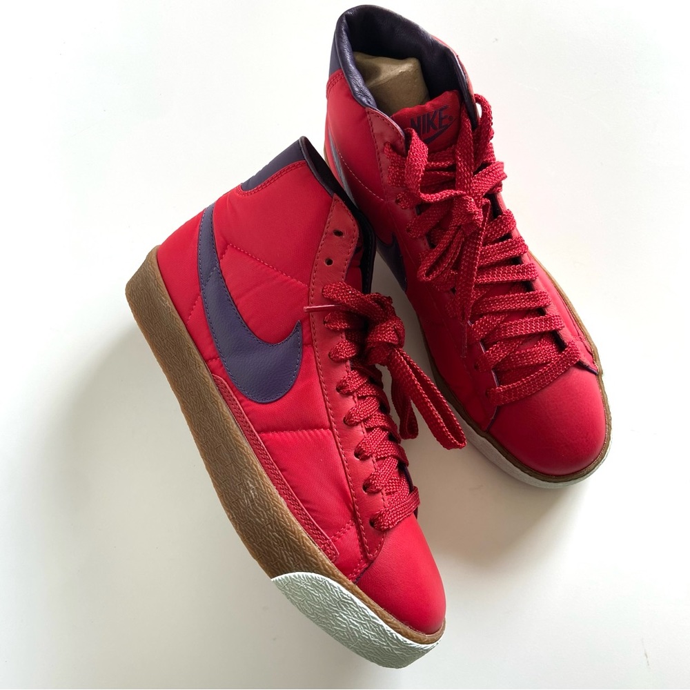 NEW NIKE BLAZER MID PREM TECH PACK 317435 651 varsity red quasar purple Sz 9